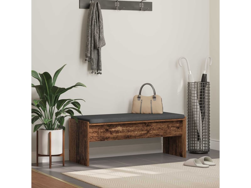  Banc d'entrée, banc interieur avec coussin bois ancien 103x38x40 cm  - Conforama B