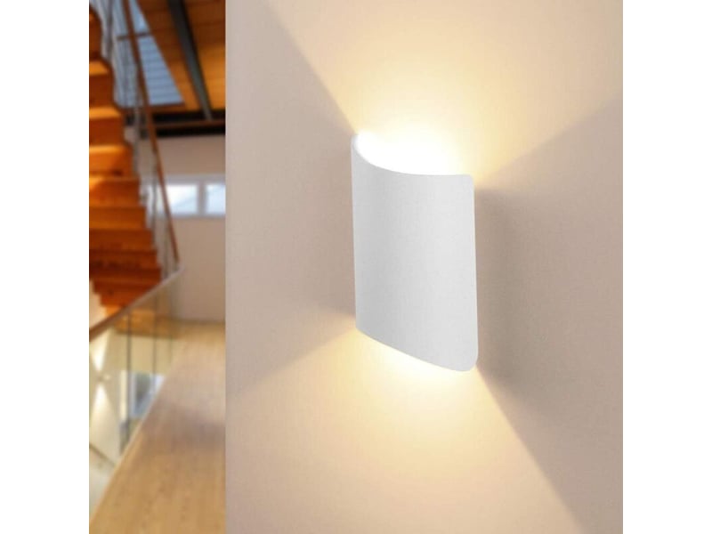 16w applique murale led intérieur extérieur huat en bas applique murale led moderne blanc chaud étanche ip65 intérieur aluminium appliques - Conforama B