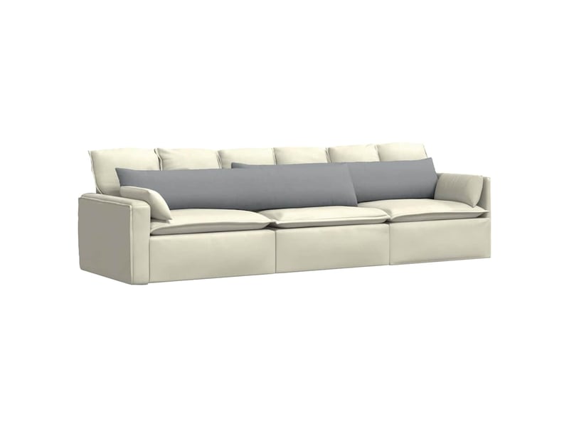  Lot de 2 coussins de canapé, coussins décoratifs tissu gris clair 200 x 40 cm cf58835  - Conforama C