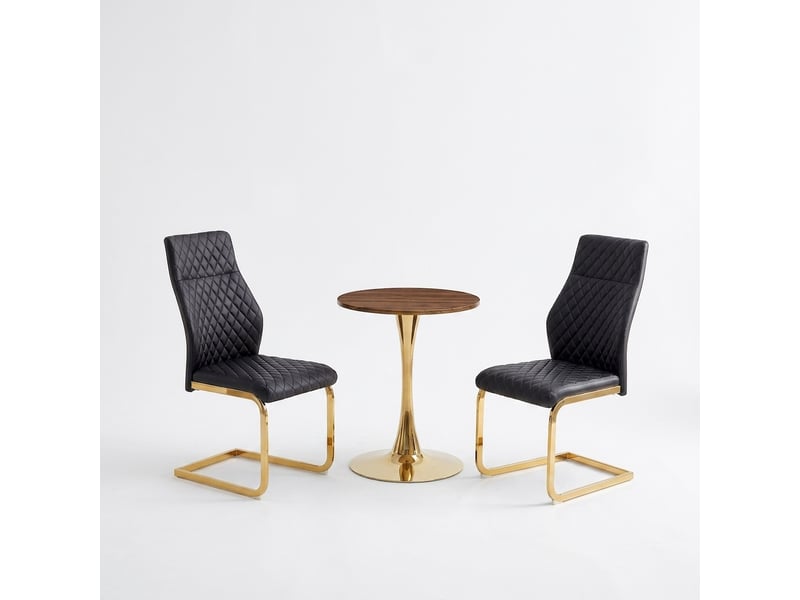  Ensemble table à manger 160 cm avec 4 chaises blanches en similicuir à assise large et rangement intégré, cuisine ou salle à manger  - Conforama A