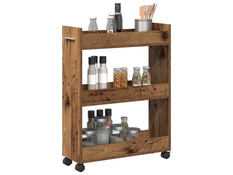  Armoire de rangement, armoire avec roue bois ancien 60 x 22 x 79 cm  - Conforama C