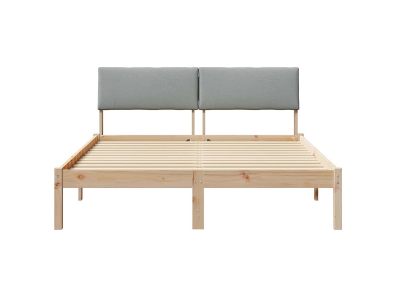 Lit double- lit adulte -  cadre de lit avec tête de lit marron et gris clair 135 x 190 cm  - Conforama D