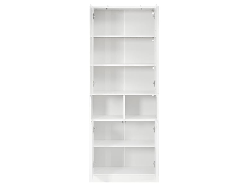  Armoire haute blanche avec éclairage led contrôlable par application, portes doubles, fenêtre acrylique  - Conforama A