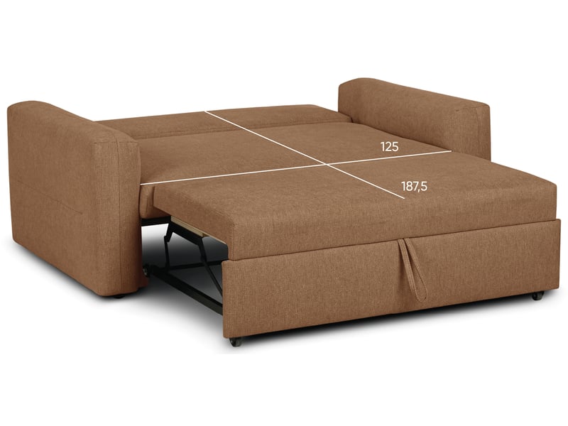 Canape droit convertible orange 2 places - Conforama I