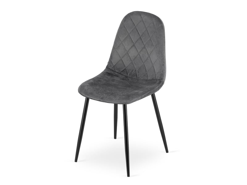 Family chaise asti - velours gris foncé x 1  - Conforama E