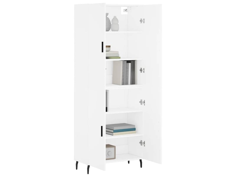  Buffet haut - bahut - meuble de rangement blanc 69,5x34x180 cm bois d'ingénierie  - Conforama C