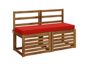 Lot de 2 coussins de banc, coussins d'assise soest 100 % polyester rouge cf57371