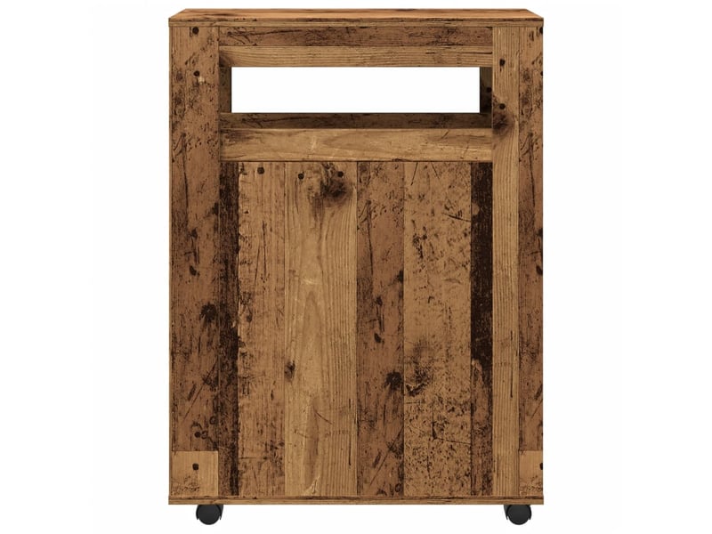 Meuble étroit salle de bain, commode à roulettes vieux bois shl4087  - Conforama D