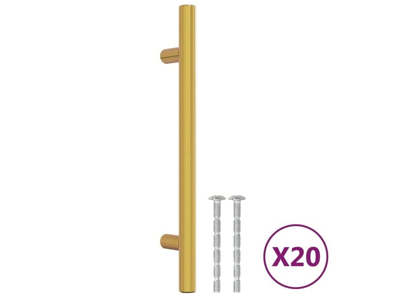  Poignée d'armoire vidaxl, 128 mm, dorée  - Conforama C