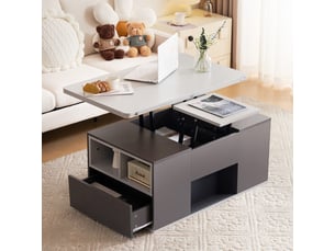 Table basse rectangulaire coloris gris <strong>MERAX</strong> <strong>table basse gris</strong> - 51 cmx100 cm