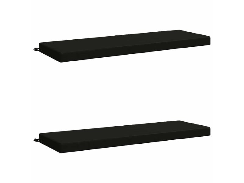  Lot de 2 coussins de banc, coussins d'assise soest 100 % polyester noir cf57293  - Conforama A