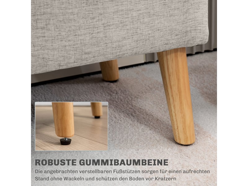  Banc coffre 110x39x45 cm, banc de lit moderne, assise rectangle, rangement intégré, meuble chambre, polyester, beige  - Conforama E