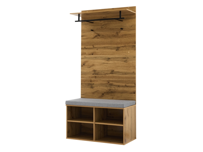  Portemanteau avec banc et rangement 84 x 175 cm en panneau de particules  - Conforama D