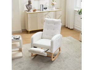 Fauteuil fixe <strong>OKWISH</strong> <strong></strong> Tissu bouclette blanc vendu A l'unité