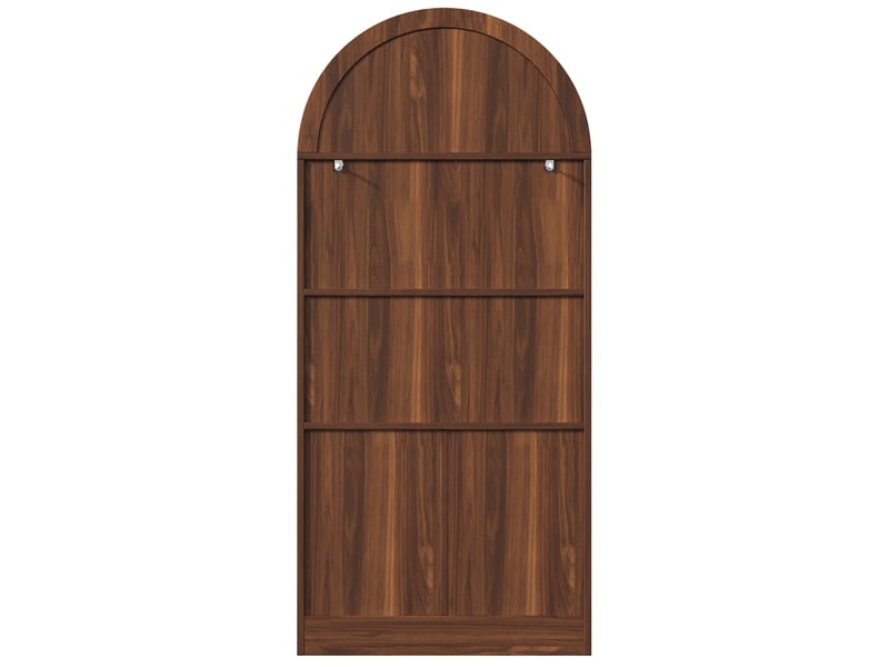 Vitrine 80x40x175 cm, espace de rangement, portes en verre, 2 tiroirs, meuble pratique, salon, en verre et mdf, noyer  - Conforama E