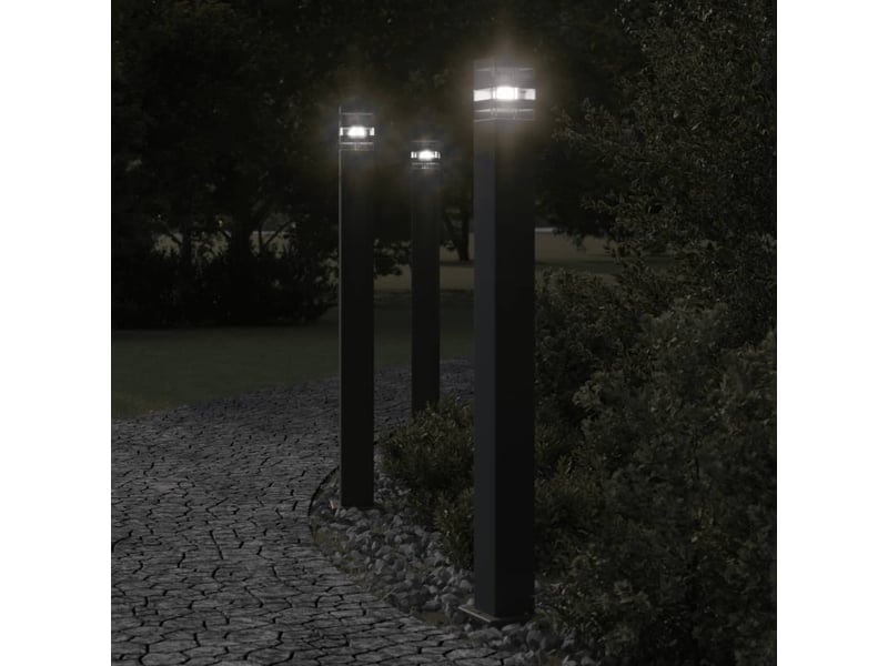  Lampadaire d'extérieur 110 cm aluminium noir 02_0042506  - Conforama B