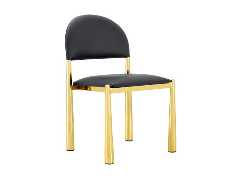Chaises modernes duo – dossiers arrondis, rembourrées, cuir pu, pieds métal – hauteur 80 cm - Conforama A