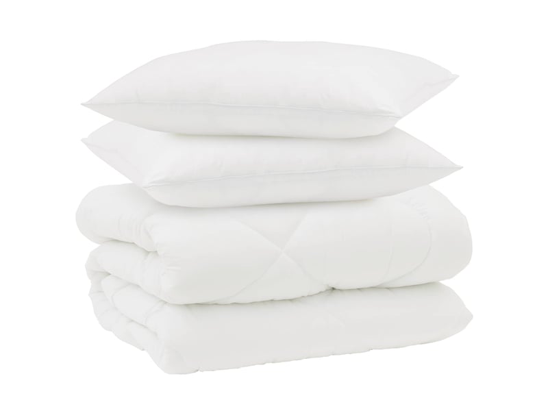  Duvet d'hiver avec oreiller 3 pcs - couette blanc microfibre  - Conforama A