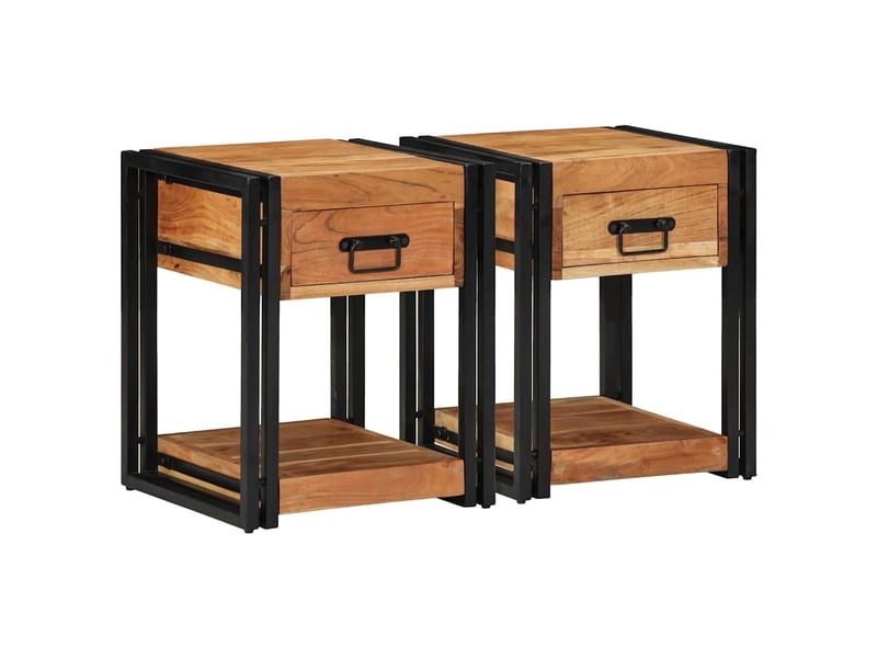  Table de chevet - cabinet de chevet - table de nuit 2 pc marron 40 x 40 x 50 cm  - Conforama D