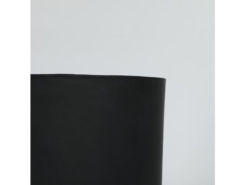  Lot de 2 pots de fleurs ronds 3440 cm – noir – oxyde de magnésium, faits main pour intérieur extérieur  - Conforama D