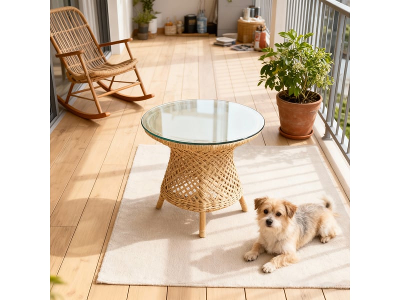  Plateau de table rond en verre trempé, ø61 cm, épaisseur 6 mm, sans montage  - Conforama E
