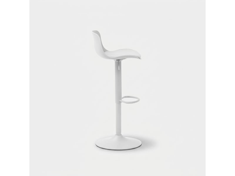  Lot de 2 tabourets de bar hauts pivotants et réglables samoa - blanc  - Conforama D