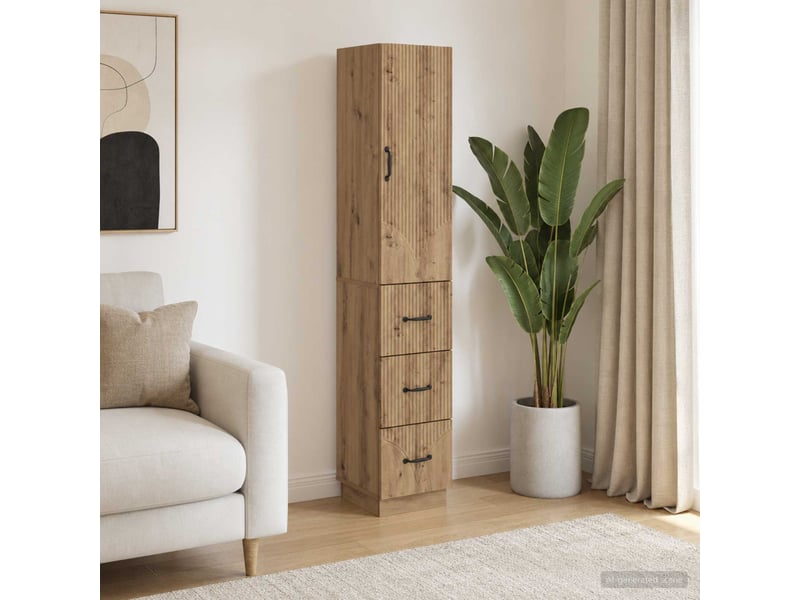 Ensemble de meubles 2 pcs, rangement de salon 33 x 34,5 x 87 cm bois d'ingénierie shl8063 - Conforama B