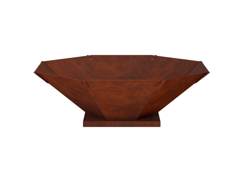  Brasero exterieur, foyer camping foyer de cheminée rouillé 70,5x70,5x21,5 cm acier patiné  - Conforama E