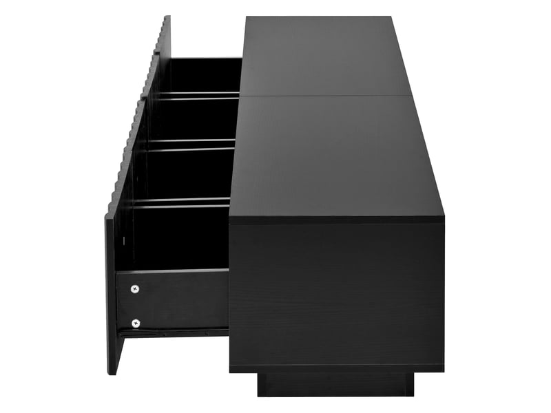  Meuble tv moderne - rangement - 200x40x35 cm - 4 tiroirs, grand espace de rangement, fonction push-to-open - noir BUYDEEMEUS - Conforama E