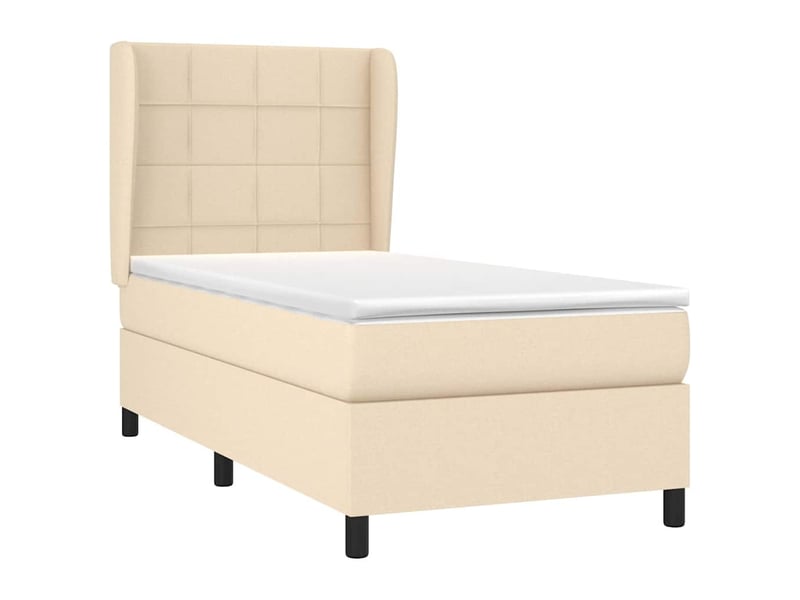  Sommier à lattes avec matelas tissu crème confortable lit 80x200 cm chambre à coucher  - Conforama E