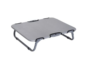 Lit pliant surélevé pour félins 59x46x15 cm – gris – acier et tissu oxford 600d, usage en extérieur