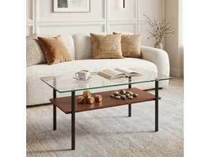 Table basse rectangulaire coloris bicolore <strong>MIVRAY </strong> <strong></strong> - 57.7 cmx97.7 cm