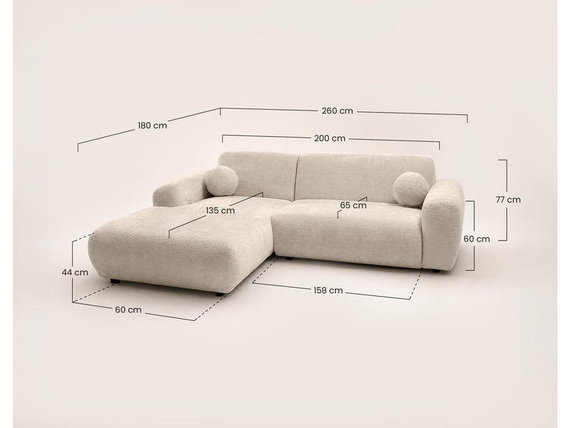  Louise - canapé d'angle gauche 4 places en velours texturé - best mobilier - gris anthracite LOUISE - Conforama C