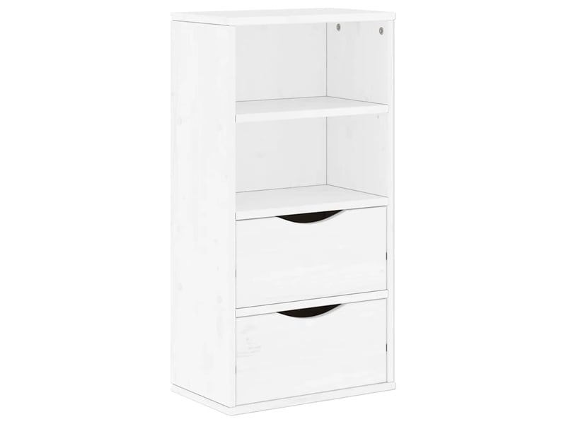  Lot de 5 meubles tv modulaires avec rangement salon 79 x 24 x 40 cm en bois de pin massif blanc 02_0055991  - Conforama E