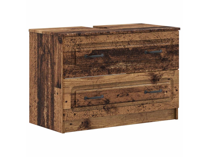 Ensemble de 2 meubles de salle de bain utrecht bois ancien cf63201 - Conforama C