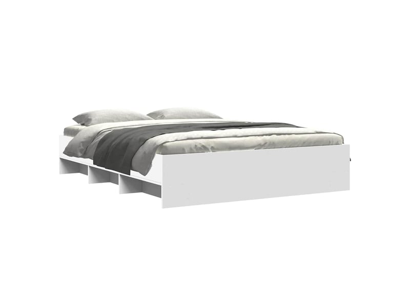  Lit double- lit adulte -  cadre de lit sans matelas blanc 150x200 cm bois d'ingénierie  - Conforama B