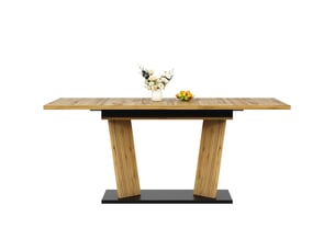 Table à manger, 120 cm, rectangulaire, mdf, naturel, format fonctionnel pour les repas quotidiens, rangement fonctionnel