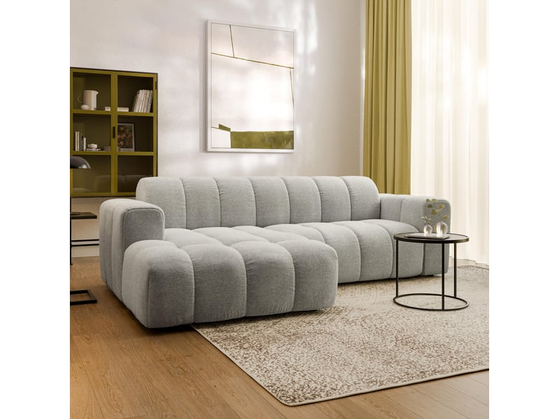 Canapé d'angle tisi, tkanina strukturalna gris clair - Conforama B