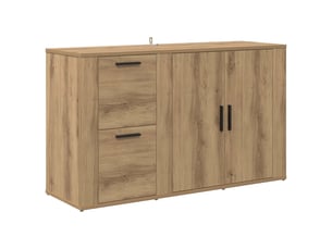 Buffet - bahut - meuble de rangement chêne artisanal 100 x 33 x 59,5 cm bois d'ingénierie