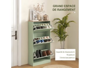 Meuble à chaussures 18 paire(s)  <strong></strong>  <strong></strong> coloris vert