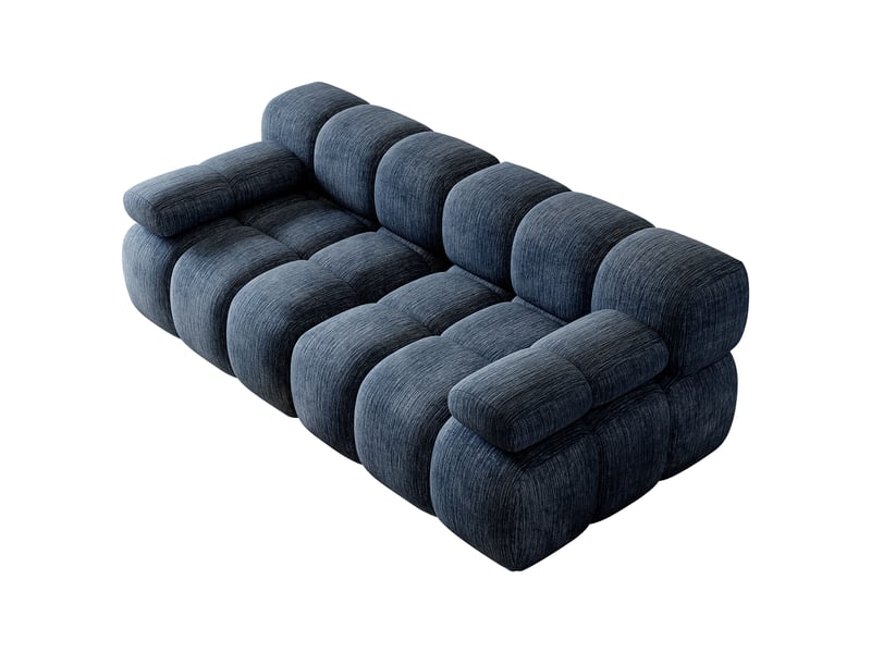  Canapé modulable sans structure,200x100x68cm,canapé compression 2 places 2 places en mousse haute élasticité,aucun assemblage,bleu  - Conforama E
