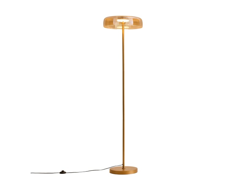  Lampadaire doré contemporain verre ambré led 165 cm - riccardo Riccardo - Conforama A