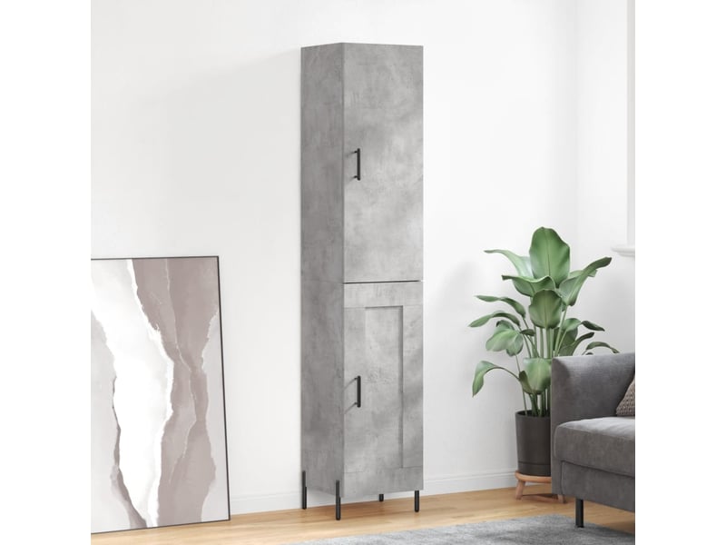  Buffet haut - bahut - meuble de rangement gris béton 34,5x34x180 cm bois d'ingénierie  - Conforama B