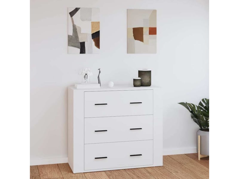  Buffet - bahut - meuble de rangement blanc 80x33x70 cm bois d'ingénierie  - Conforama B