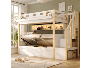 Lit superposé 90x200 cm <strong>SWEIKO</strong> <strong></strong> coloris blanc