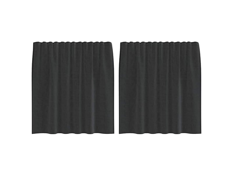  Lot de 2 rideaux en voile, voilages avec passants noir cf44450  - Conforama A