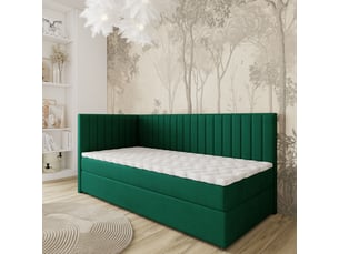 Lit avec rangement 80x200 cm <strong>MASSENO</strong>  <strong></strong> coloris vert