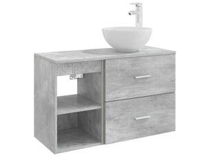 Ensemble de mobilier de salle de bain 2 pc gris béton cf64141