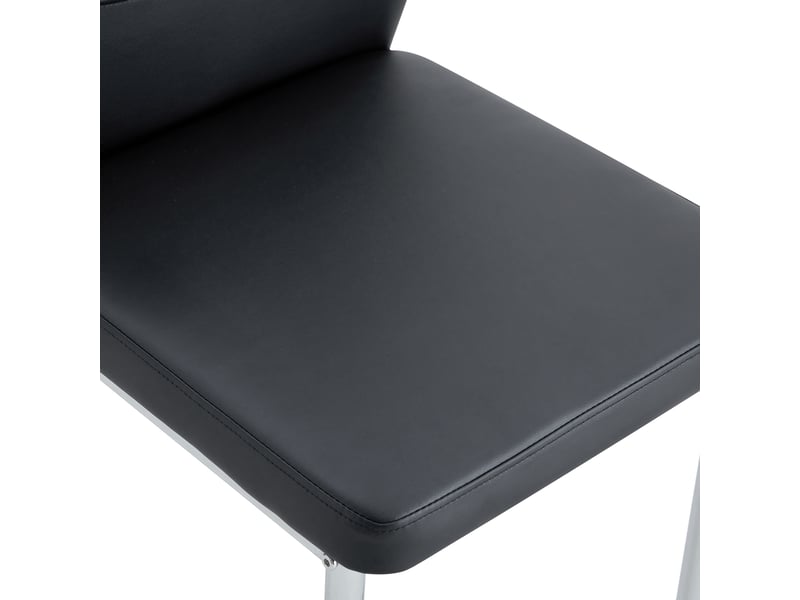  Lot de 4 chaises de salle à manger en similicuir pu noir, pieds en métal W3658P394385 - Conforama E