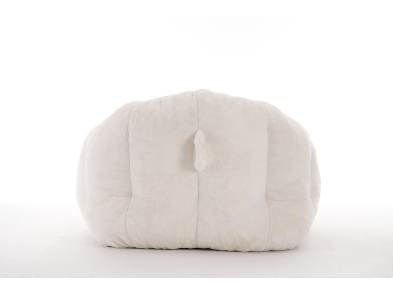 Fauteuil pouf en polyester avec dossier ergonomique et rembourrage en mousse, blanc 54.0 x 44.0 x 31.0 cm - Conforama A
